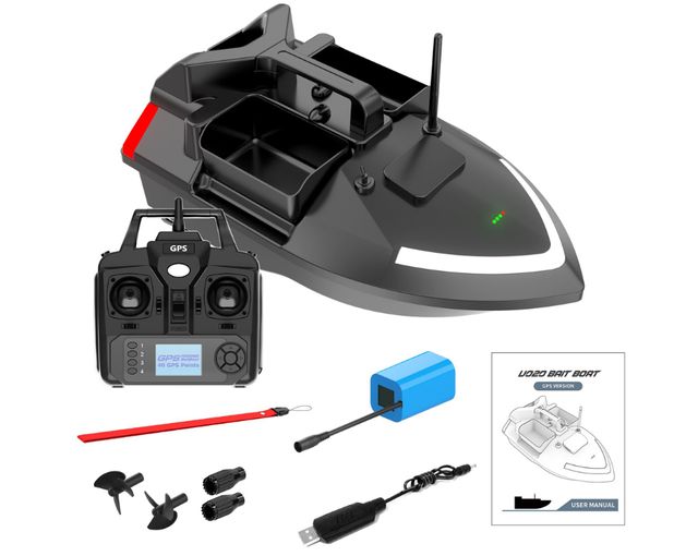 Futterboot V020 mit GPS 12.000mAh schwarz NEU ´24