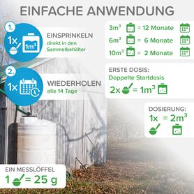 Bioenzymatischer Reiniger für Ihre REGENWASSERBEHÄLTER 500g